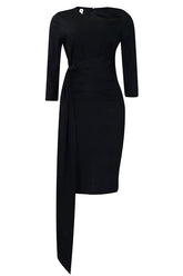 Knielanges, rosafarbenes, figurbetontes Bürokleid